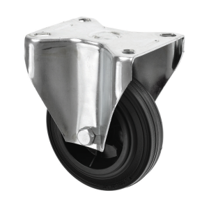 150mm Fixed Black Rubber Castors