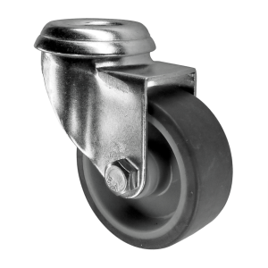 50mm Swivel Bolt Hole Castors Grey Rubber Wheel FS