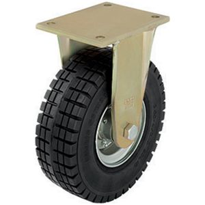 Heavy Duty Fixed Castor with Super Elastic Wheels 250mm Diameter