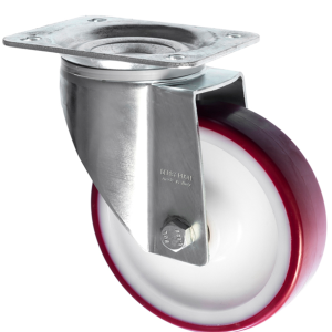 Swivel Castor Red Polyurethane Wheel