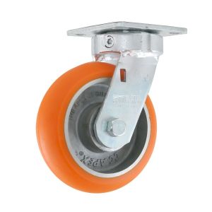 8" Ergonomic Wheel Swivel Kingpinless Castor with Top Plate Fitting European Plate Size