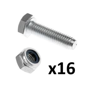M10 x 40 Stainless Steel Bolts and Nyloc Nuts - 16 Pack