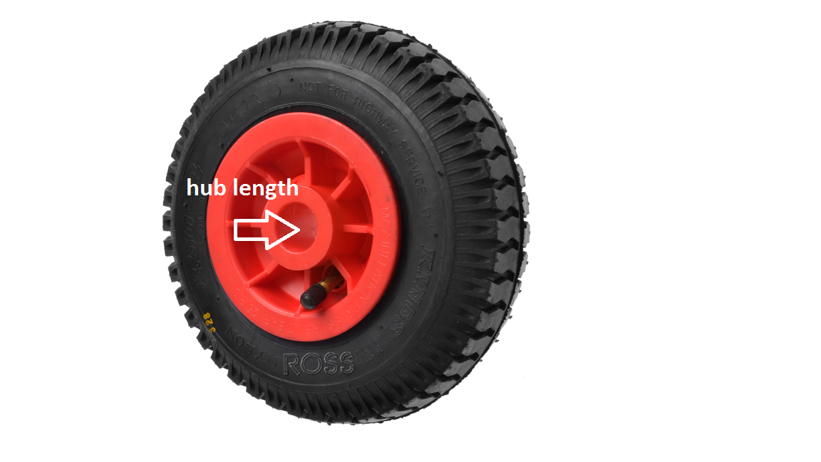 The Hub Length of the Wheelbarrow Wheels The Hub Length